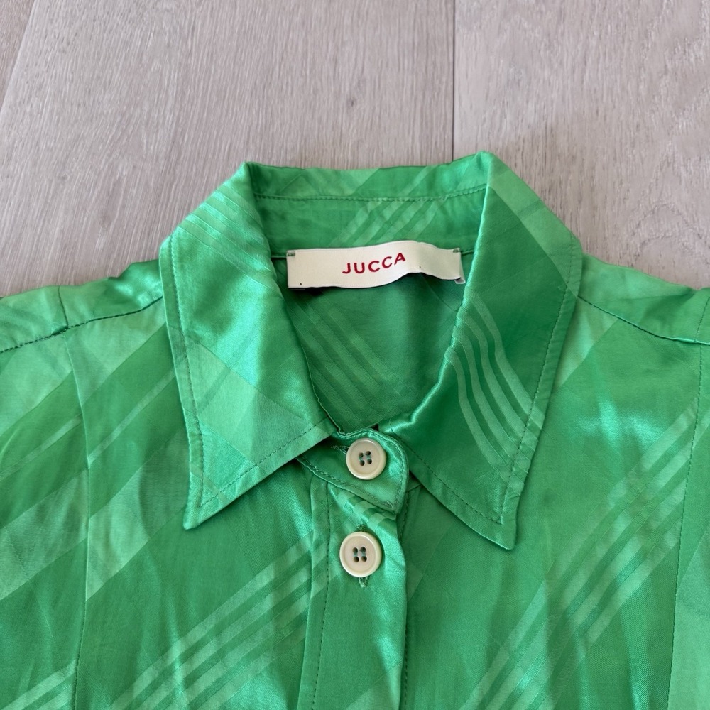 JUCCA Viscose Shirt Women's Size 42 Green Color Geometric Made In Italy